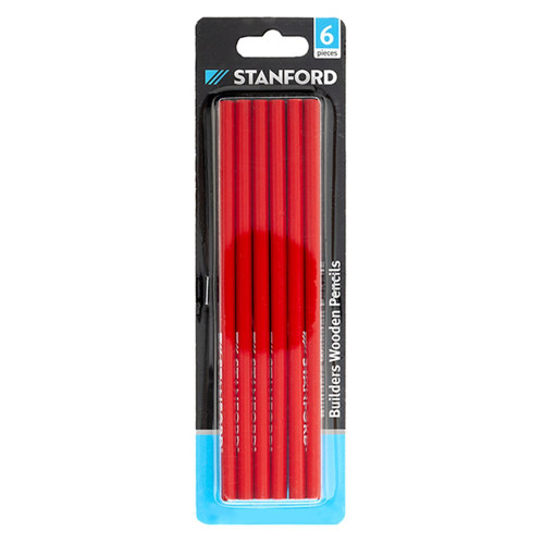 Builders Wooden Pencils 6Pk