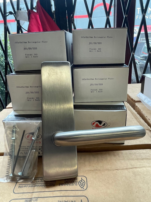 2 x Novas Door Lever Plate Satin Stainless Steel Concealed Plate