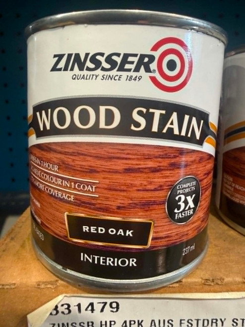 Zinsser Wood Stain/Varnish Red Oak, Int. 237ml cans