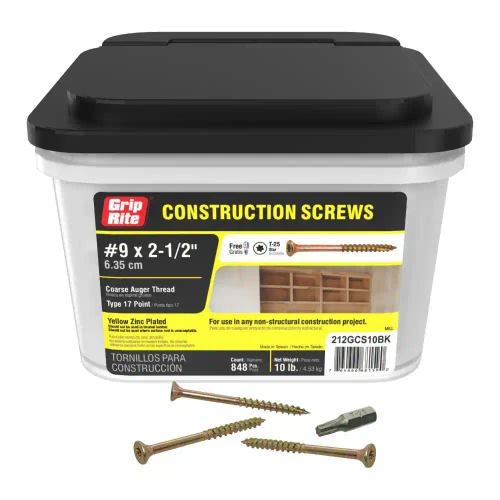 #9 x 2-1/2 in. Star Drive Dual Flat Head Coarse Thread Construction Screws 10 lb. Box