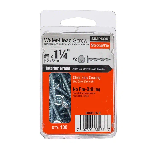 #8 x 1-1/4 in. #2 Phillips, Wafer-Head Wood Screw (100-Pack)