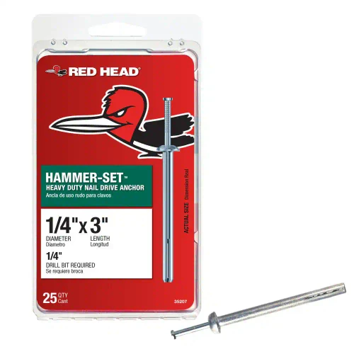 1/4 in. x 3 in. Hammer-Set Nail Drive Concrete Anchors (25-Pack)