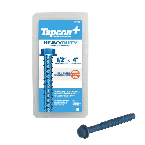 1/2 in. x 4 in. Steel Hex-Washer-Head Indoor/Outdoor Large Diameter Concrete Anchors (10-Piece)