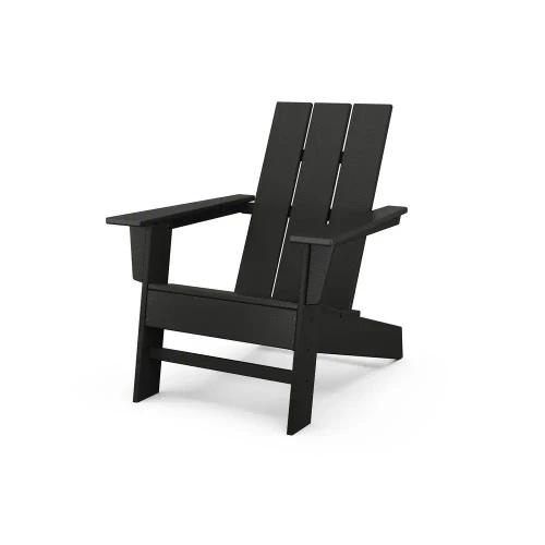 Grant Park Black Modern Plastic Patio Adirondack Chair for Outdoor Living