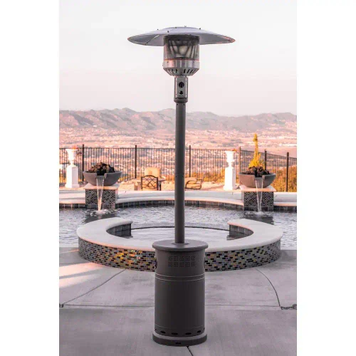 48,000 BTU Bronze Propane Standing Patio Heater with Wheels