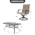 Brown 7-Piece Textilene and Iron Metal Outdoor Dining Set, 6-Swivel Chairs and Rectangle Dining Table