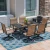 Brown 7-Piece Textilene and Iron Metal Outdoor Dining Set, 6-Swivel Chairs and Rectangle Dining Table