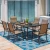 7-Pieces Rust-Free Metal Outdoor Patio Dining Set with 6 Textilene Dining Chairs and Rectangular Dining Table