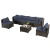 7-Piece Patio Furniture Set All-Weather Sofa Set Brown Wicker Patio Conversation Set w\ Table and Midnight-Blue Cushion