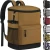 40 Can Cooler Backpack Insulated Leakproof Soft Ice Chest for Camping Hiking Picnic Travel, Brown
