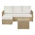 Everlee 3-Piece Wicker Outdoor Sectional Set with Almond Cushions