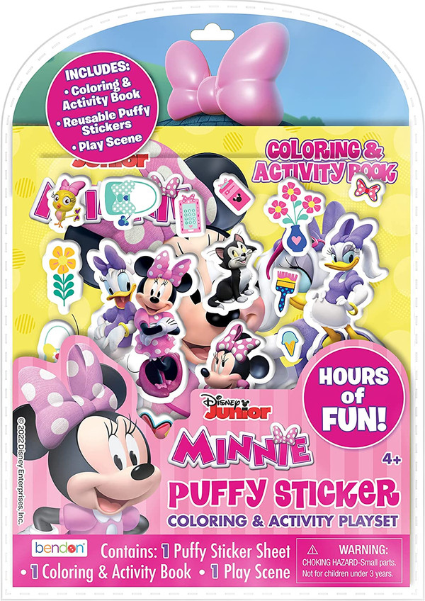 Bendon Minnie Puffy Sticker Coloring and Activity Playset Book