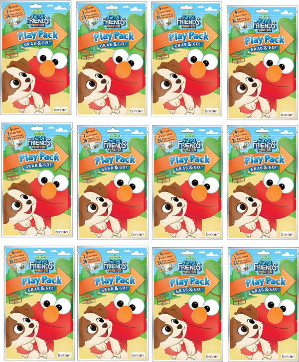 Sesame Street Elmo Grab and Go Play Pack | Party Favors | Decorations | Gifts | Party Fillers | Pack of 12