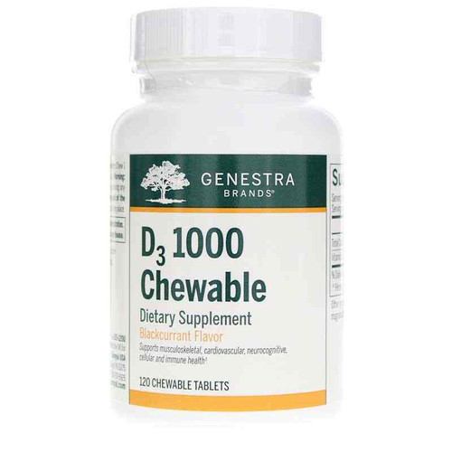 D3 1000 Chewable Blackcurrant Flavor, 120 Chewable Tabl, by Genestra D3 1000 Chewable Blackcurrant Flavor, 120 Chewable Tabl, by Genestra