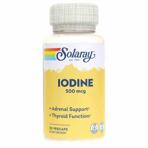 Iodine 500 Mcg (Potassium Iodide), 30 Veg Capsules, by Solaray