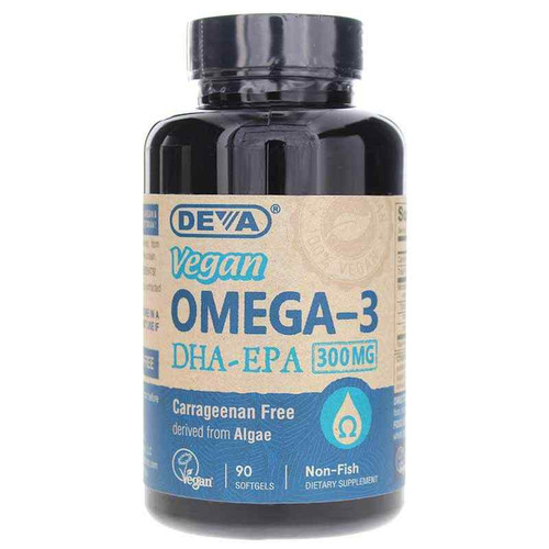 Vegan Omega-3 DHA-EPA, 90 Vegan Softgels, by Deva Nutrition Vegan Omega-3 DHA-EPA, 90 Vegan Softgels, by Deva Nutrition