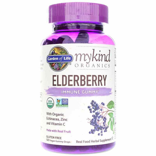 Elderberry Immune Gummy, 120 Gummies, by Garden of Life mykind Organics