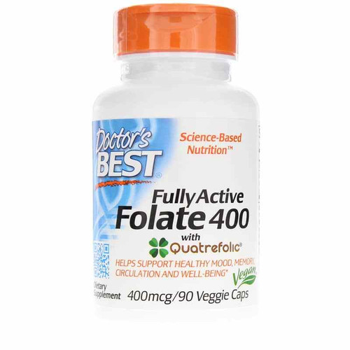 Fully Active Folate 400 Mcg, 90 Veg Capsules, by Doctors Best Fully Active Folate 400 Mcg, 90 Veg Capsules, by Doctors Best