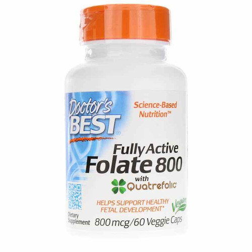 Fully Active Folate 800 Mcg, 60 Veg Capsules, by Doctors Best Fully Active Folate 800 Mcg, 60 Veg Capsules, by Doctors Best