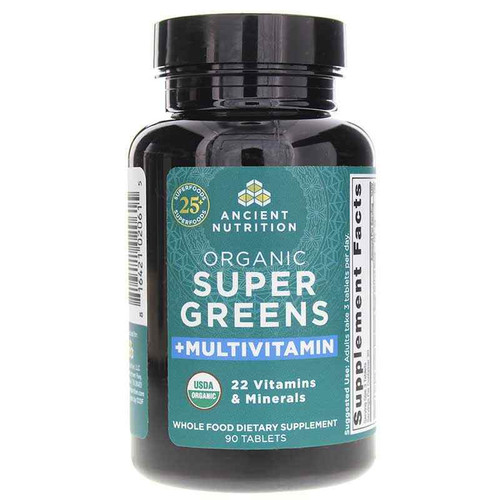 Organic Super Greens + Multivitamins Tablets, by Ancient Nutrition