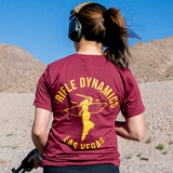 Rifle Dynamics Motor Club T-Shirt - Heather Cardinal / Yellow