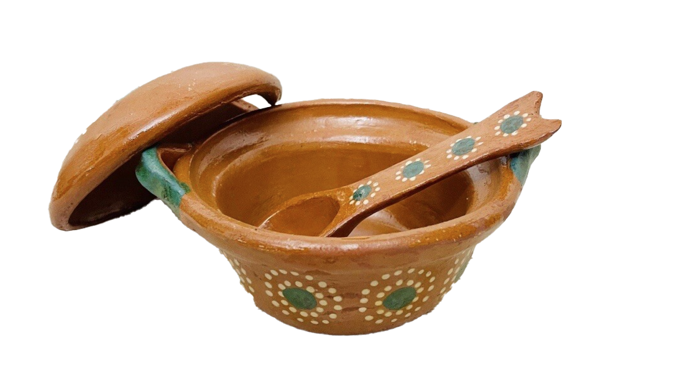 Traditional clay bowl used in the story of Adela's Hot Sauce