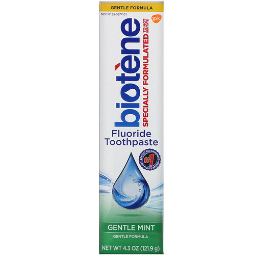<img alt="Biotene Dental Products, Gentle Formula Fluoride Toothpaste, Gentle Mint, 4.3 oz (121.9 g)" title="Biotene Dental Products, Gentle Formula Fluoride Toothpaste, Gentle Mint, 4.3 oz (121.9 g),048582100701"