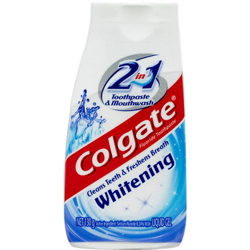 <img alt="Colgate 2 In 1 Toothpaste & Mouthwash Whitening Liquid Gel 130g" title="Colgate 2 In 1 Toothpaste & Mouthwash Whitening Liquid Gel 130g,9300632065448"