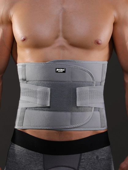 Adjustable waist trainer belt worn on abdomen — breathable back and lumbar support for workout, weight loss and posture improvement