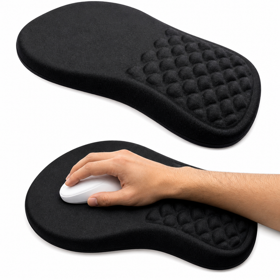 memory foam wrist support mouse pad black