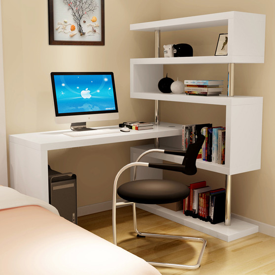#Home Office Modern Computer Desks Writing Study Table With Bookshelf