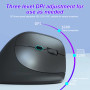 Wireless ergonomic vertical mouse features: Bluetooth 5.2, 2.4GHz USB receiver, mute silent click, and rechargeable battery