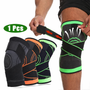 Adjustable knee compression sleeve worn on leg — 2-way dual strap support brace for pain relief, running and sports recovery