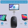 Wireless mouse compatible with PC, Mac, tablet and phone — Bluetooth and 2.4GHz dual mode rechargeable mouse for all devices