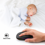 Silent click wireless mouse in use — noiseless rechargeable Bluetooth mouse for office, library and late-night work without disturbing others