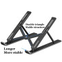 Foldable laptop stand non-slip rubber base detail — stable ergonomic riser for MacBook Air, MacBook Pro and tablets on any surface