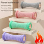 Three color variants of the PVC TPR foot roller massager — gray, purple and pink for heel and arch pain relief
