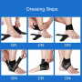 Step-by-step guide for applying ankle brace with strap — breathable compression ankle support for running, hiking and injury recovery