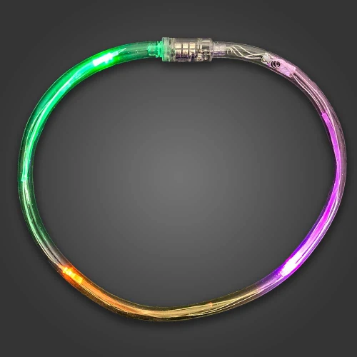 illuminated colorful LED necklace with multi-color lights for celebration and party accessories