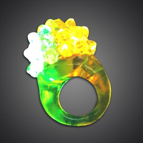 Colorful Lighted Bubble Ring, glowing ring with bright yellow, white, and green bubbles illuminated with LED lights.