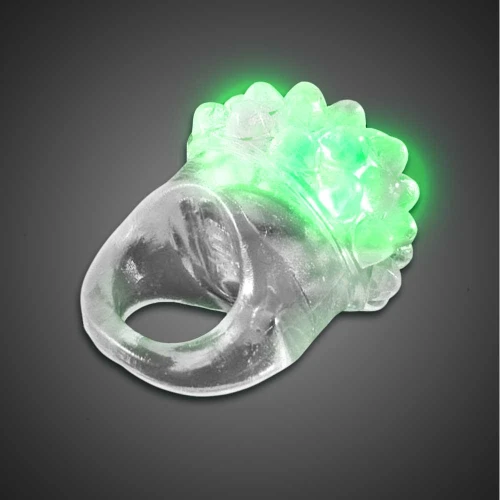 Assorted Colors Clear Bubble Ring, glowing and transparent bubble ring accessory with green light accents.