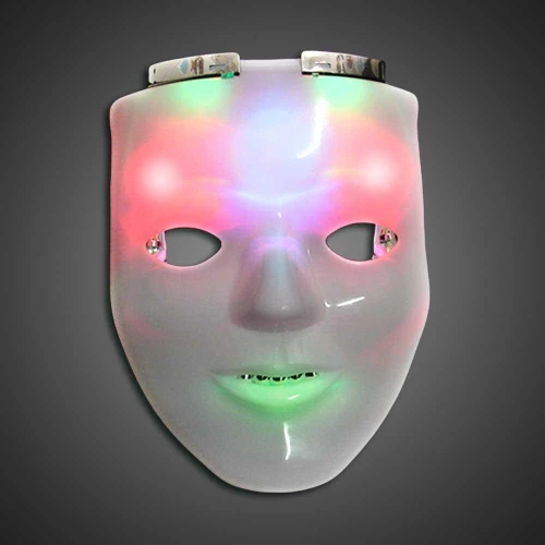 2 In 1 Light Up Mask, illuminated face mask with colorful LED lights and eye holes.