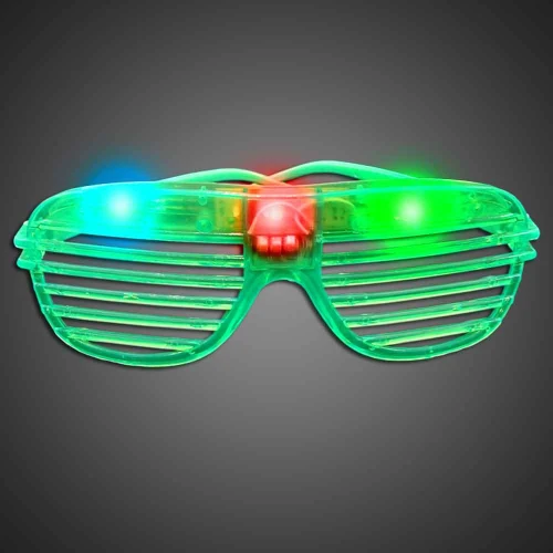 Party Sunglasses, illuminated neon green LED glasses with a fun, futuristic design for parties and celebrations.