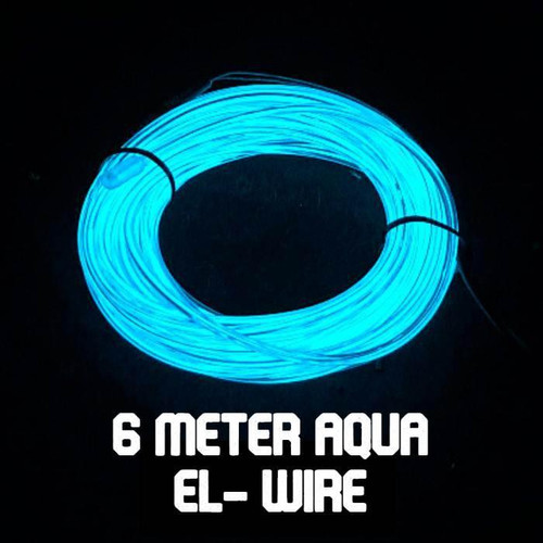Quick-Connect EL Wire (6m), 6 meter blue glow EL wire for decorative lighting and DIY projects.