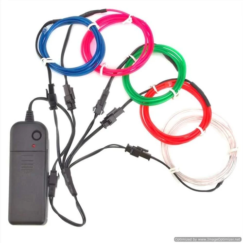 EL Wire Pick Six, six colorful EL wire strips each 6 meters (120 feet) long with a control box, used for creative lighting and decoration.