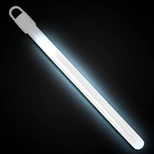 White glowstick glowing on a dark background