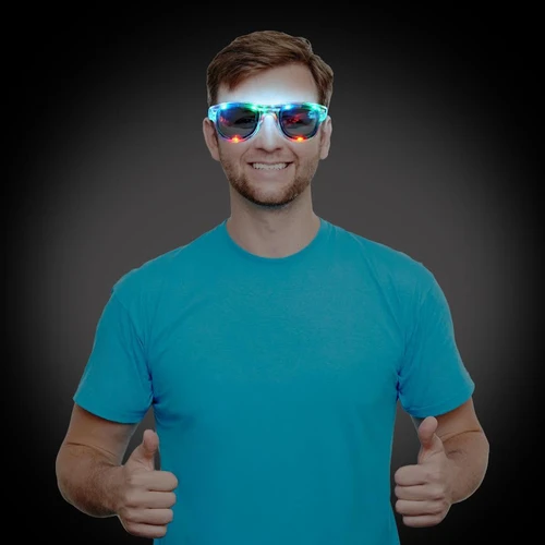 stylish sunglasses with LED lights on the frame