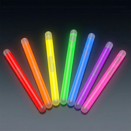 4 inch Slim Lightsticks, colorful glow sticks in red, orange, yellow, green, blue, purple, and pink