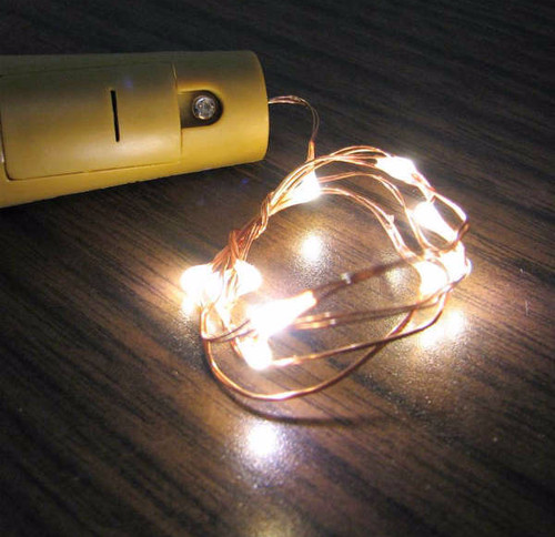 20 Inch Fairy Wire, 10 LEDs, Wine Bottle Stopper Battery Pack