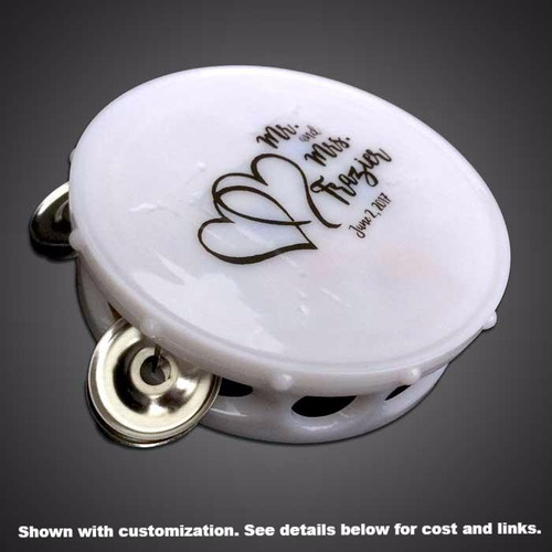 musical instrument with a personalized message and heart design on the drumhead